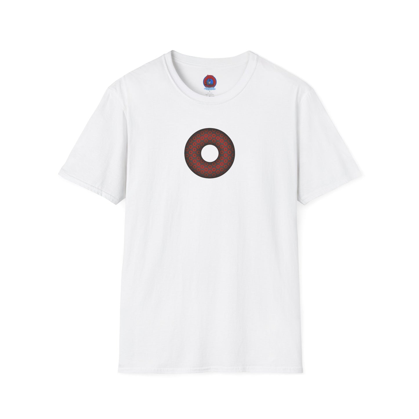 Plain Donuts/Unisex Soft-Style - "Plain Paradoxical Grided Donut" - red/dark gray donuts