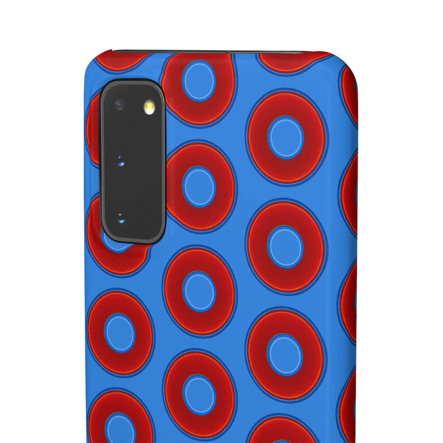 Lumpy Donut Snap Case - red vivid donut print w/light royal blue background