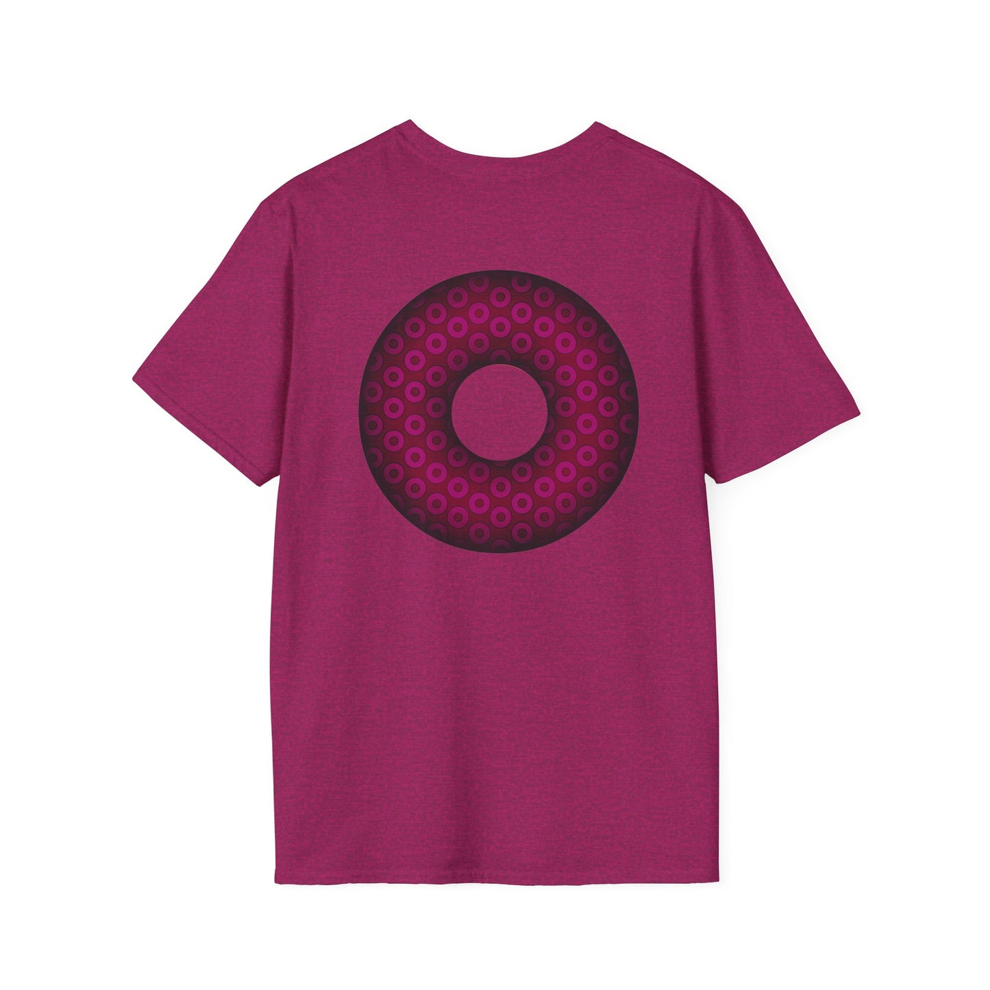 Plain Donuts/Unisex Soft-Style - "Plain Paradoxical Grided Donuts" - dark magenta/burgundy donuts