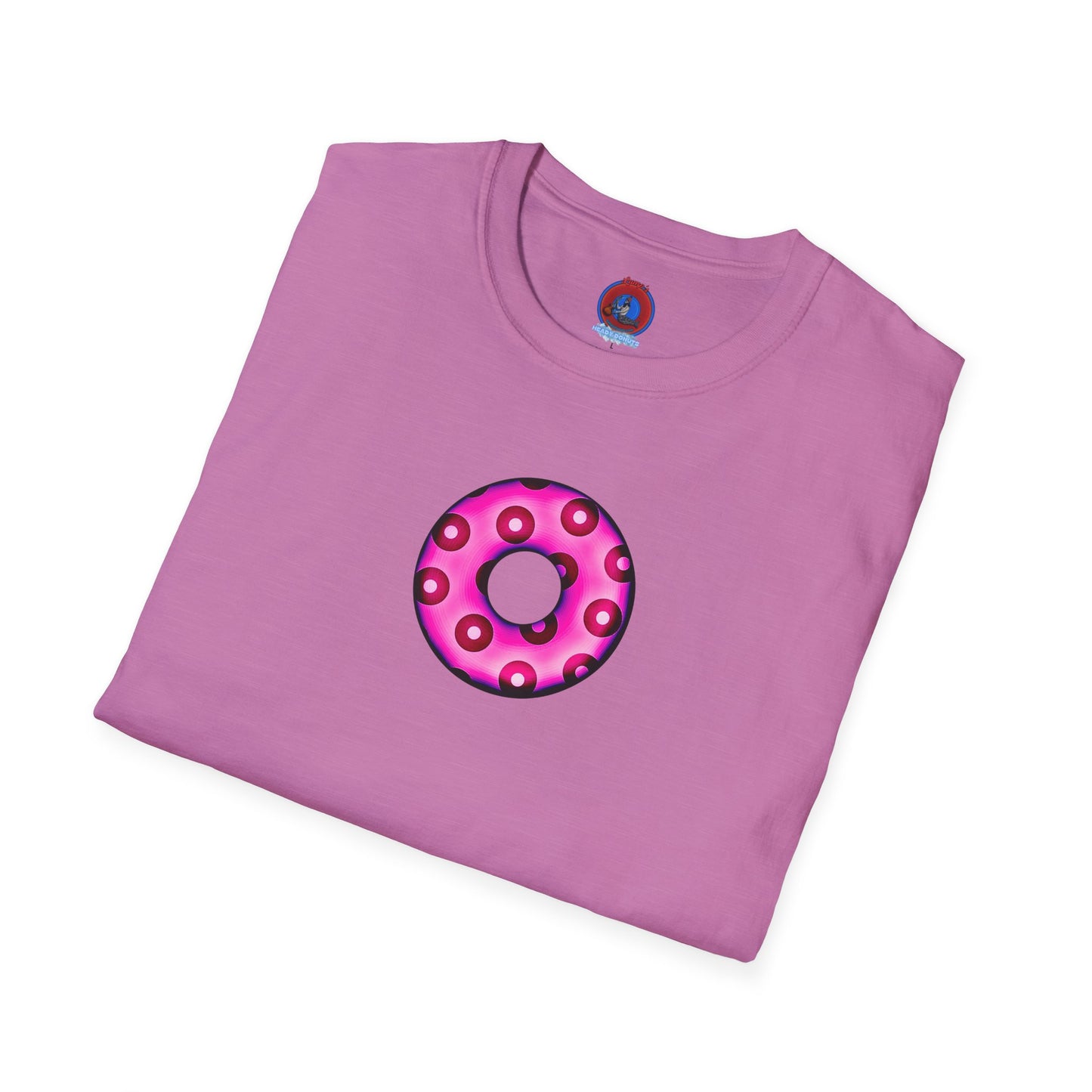 Plain Donuts/Unisex Soft-Style - "Plain Blimpy Paradoxical Donuts" - bright magenta/red donuts