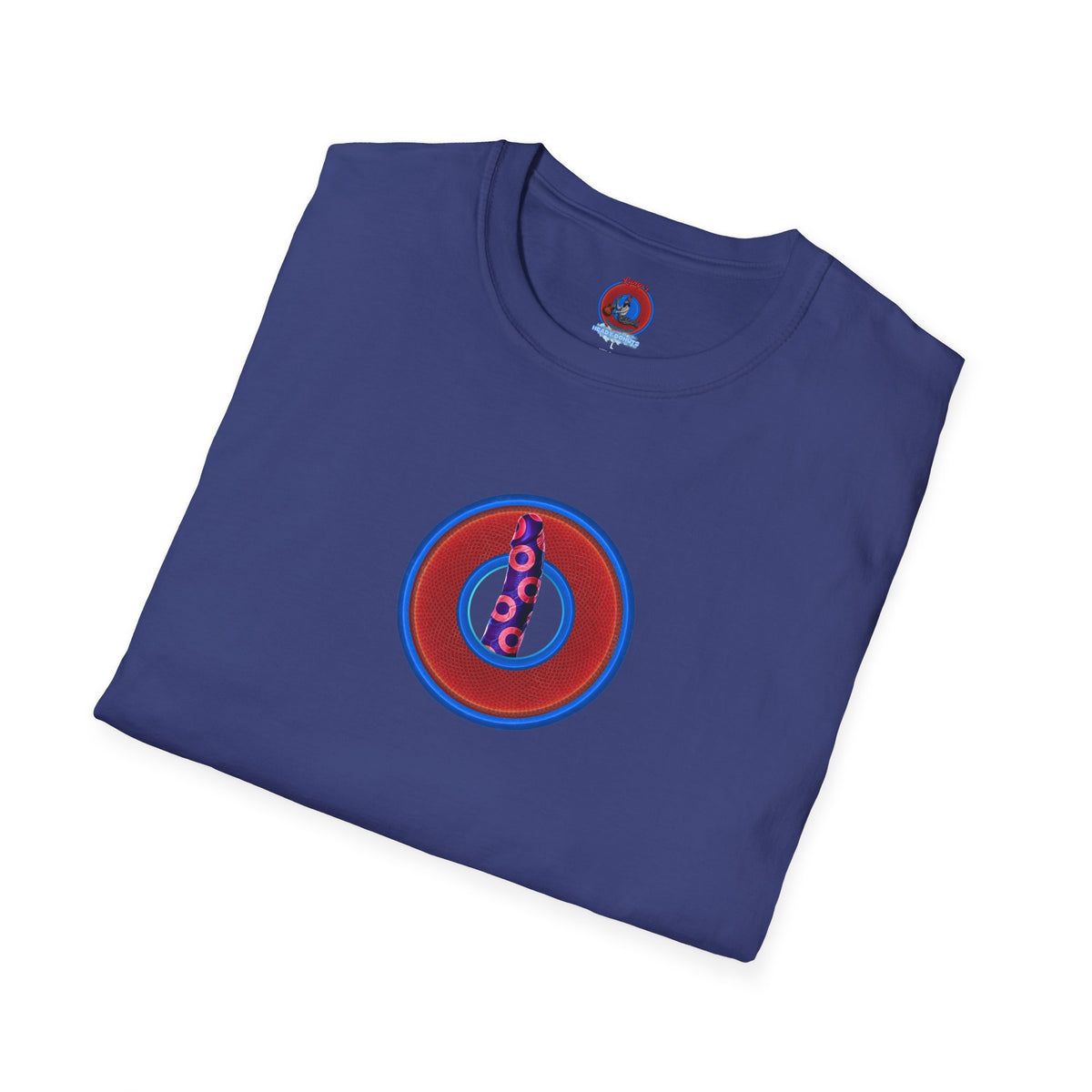 Classic Donut Tee - Unisex Soft-Style - "Sir Richard's Phamous Donut" - series 1.0  - variant 1 - red/blue paradox donut