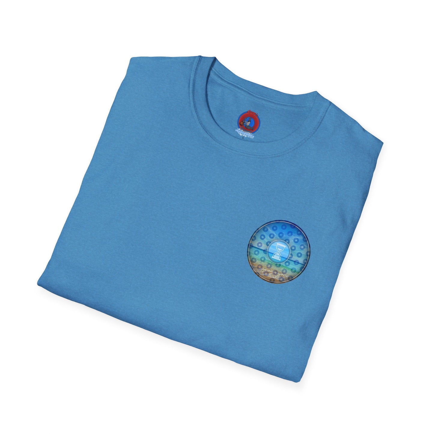 Classic Donut Tee - Unisex Soft-Style - "Still Loading Sand" - vivid blue paradoxical pic donut - variant 2