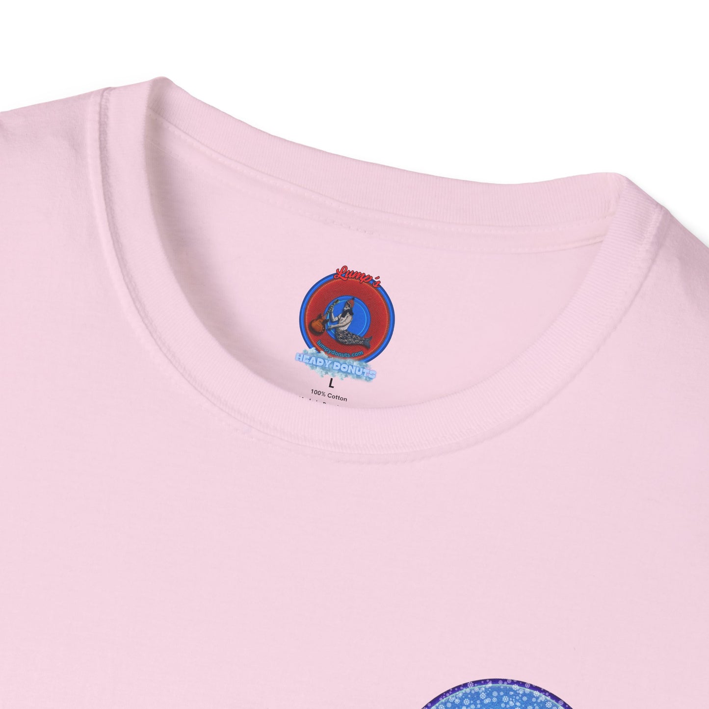 Classic Donut Tee - Unisex Soft-Style - "The Donut Locked in Glaciers" - series 1.0 - blue donut