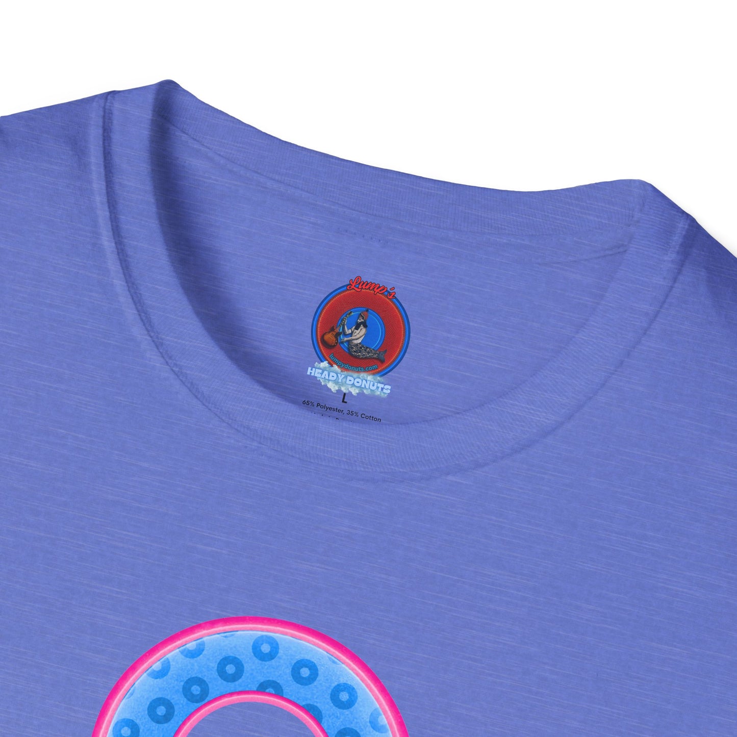 Plain Donuts/Unisex Soft-Style - "Plain Wide Mouthed Paradoxical Donuts" - light blue/pink donuts