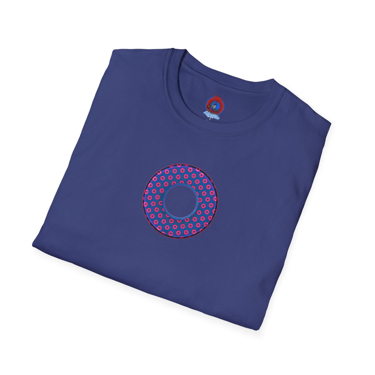 Plain Donuts/Unisex Soft-Style - "Plain Electric Paradoxical Donuts" - hot pink/navy blue donuts