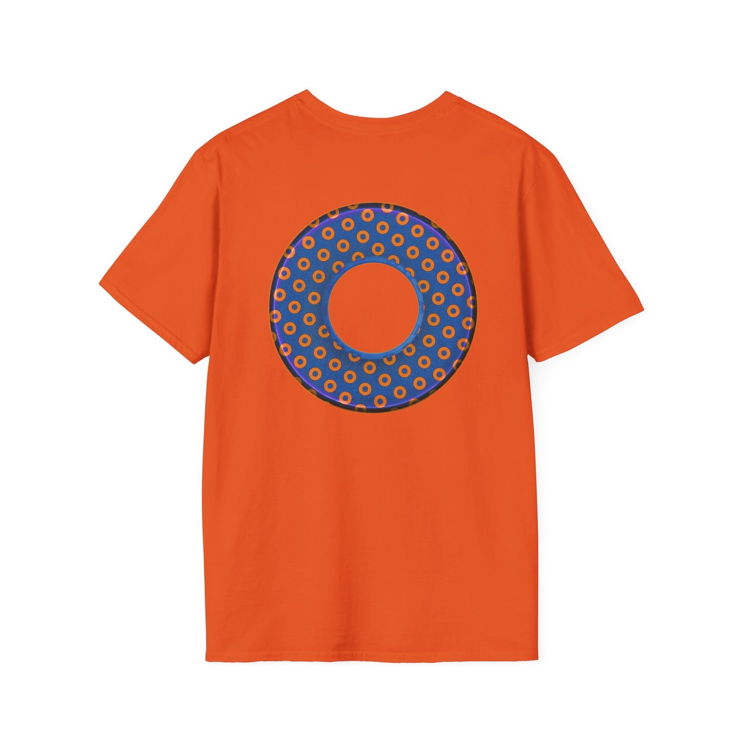 Plain Donuts/Unisex Soft-Style - "Plain Electric Paradoxical Donuts" - orange/blue donuts