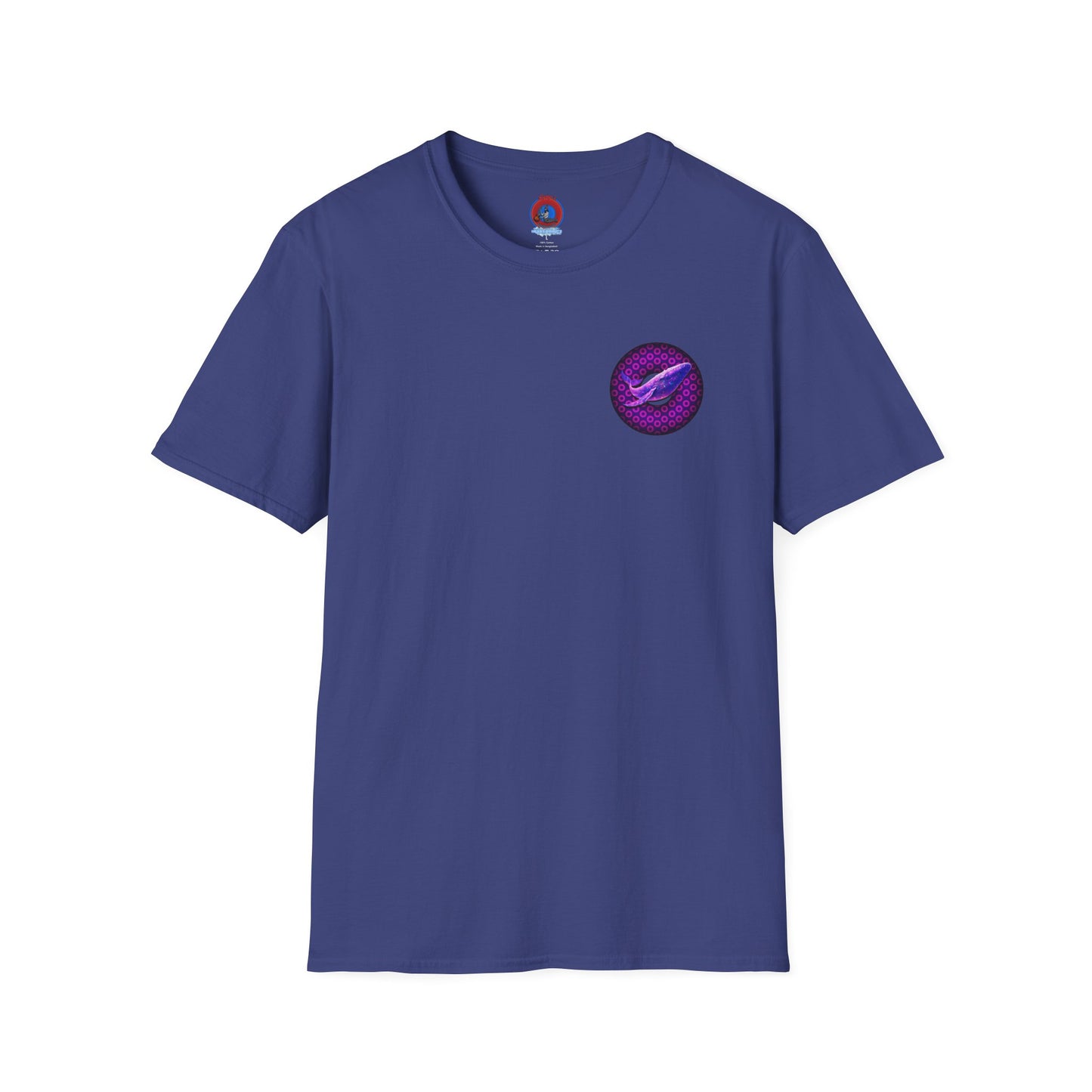 Classic Donut Tee - Unisex Soft-Style - "A Purple Humpback Whale of a Good Time" - variant 1 - purple paradoxical donut
