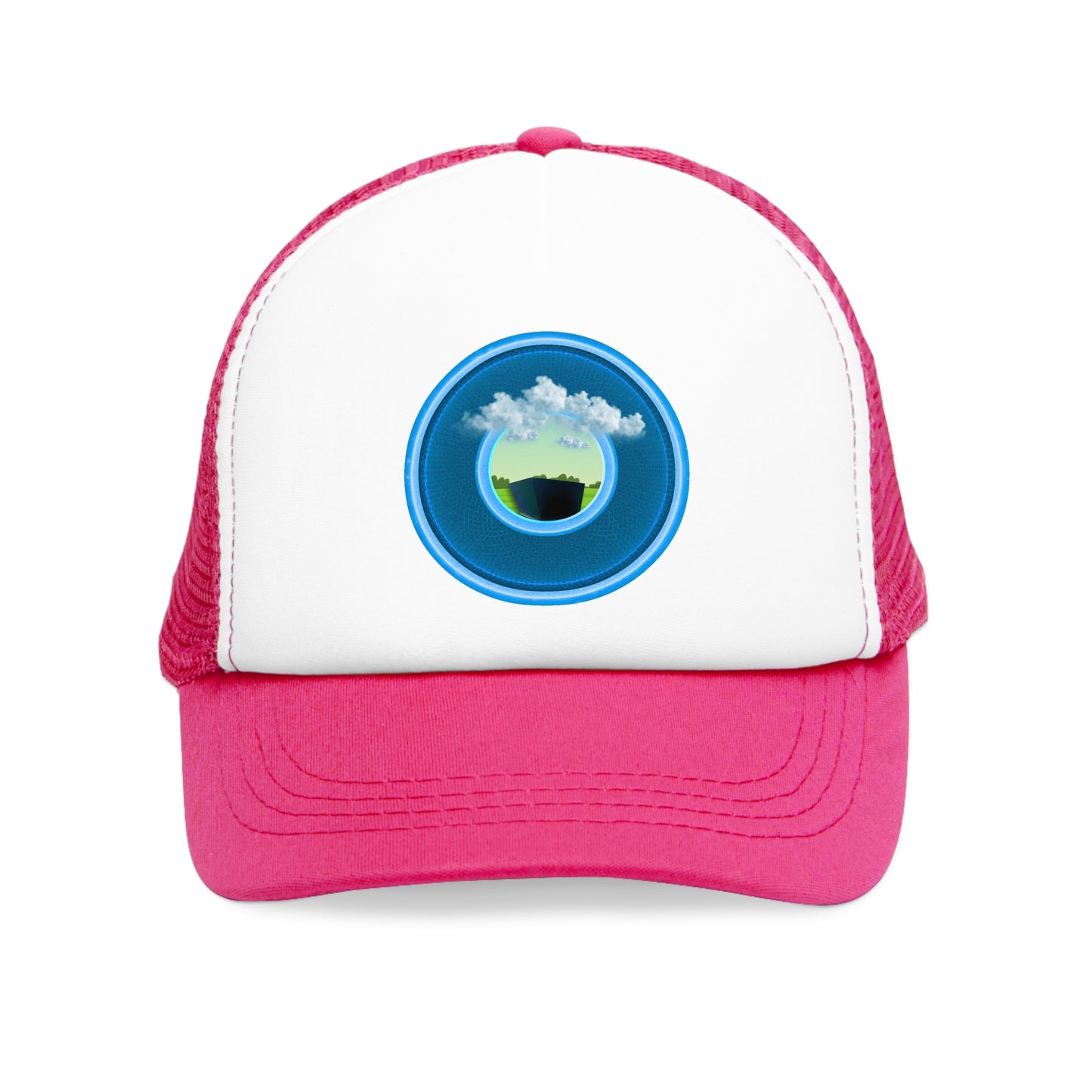 Lumpy Trucker Hat - "Got Rhombus?" - variant 1 - blue/blue donut
