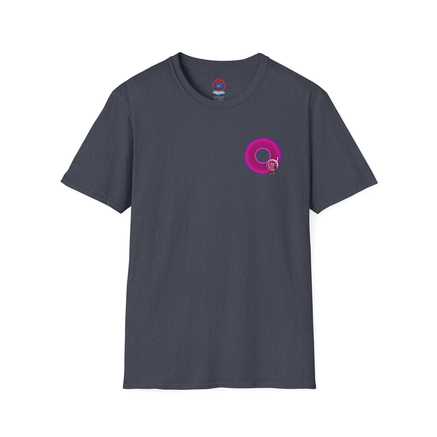 Classic Donut Tee - Unisex Soft-Style - "My Friend the Donut " - series 1.0  - variant 3 - magenta/purple donut
