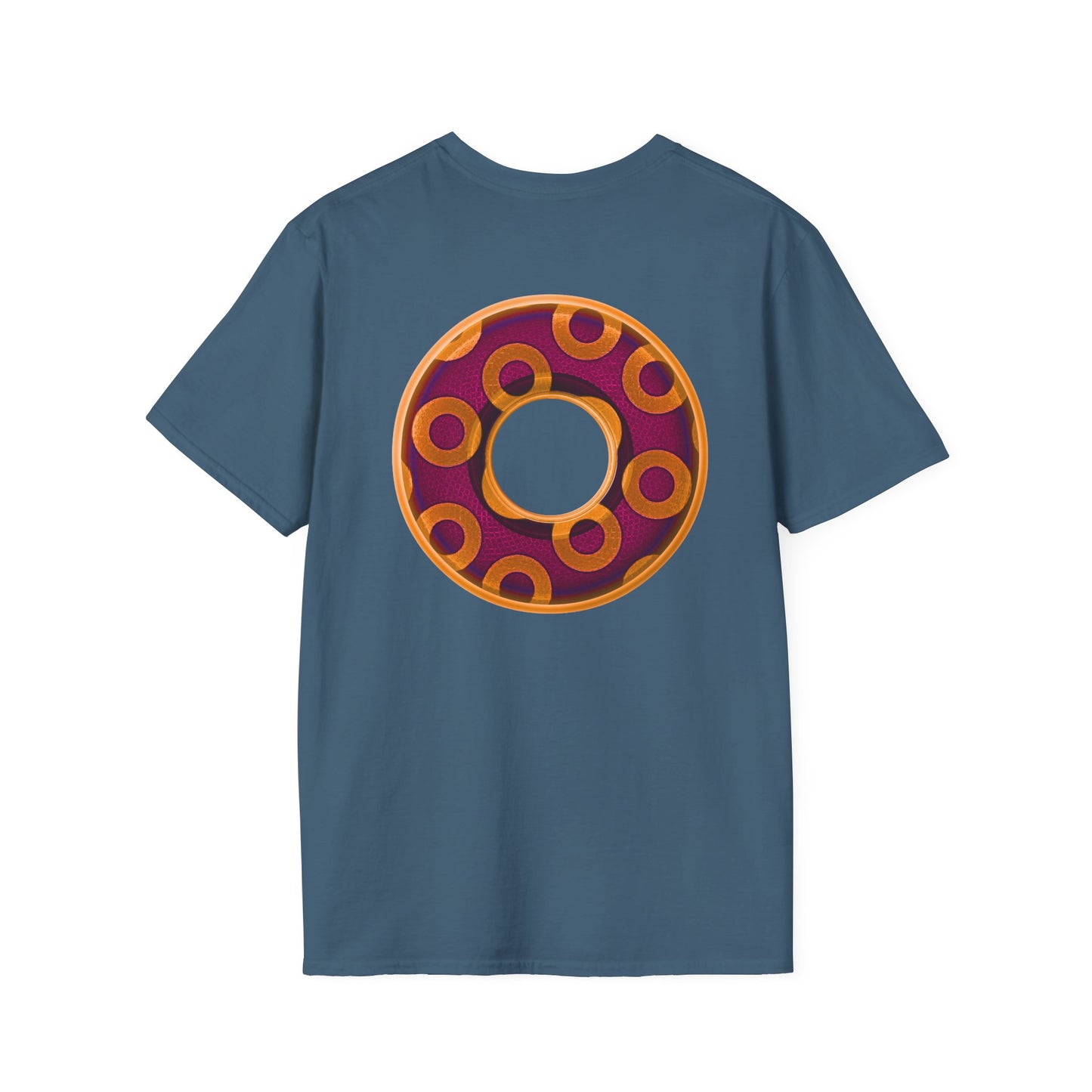 Plain Donuts/Unisex Soft-Style - "Plain Rustic Paradoxical Donuts" - orange/burgundy donuts