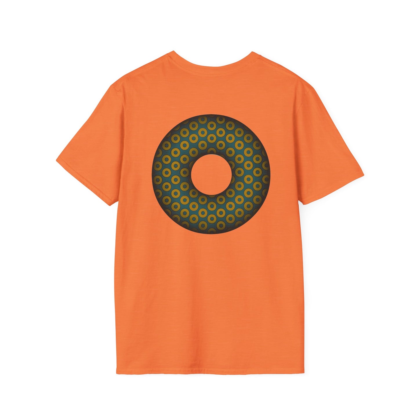 Plain Donuts/Unisex Soft-Style - "Plain Paradoxical Grided Donuts" - midnight gold/midnight teal donuts