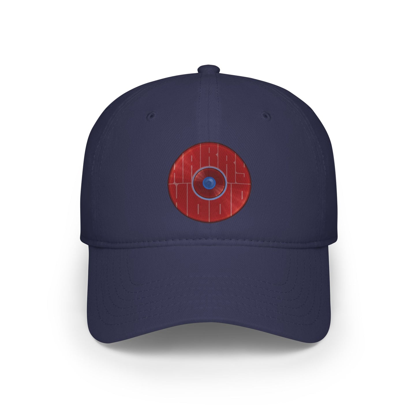 Lumpy Donut Baseball Cap - "Harry Hoodlum Donut Cap" - variant 4 - vivid red donut w/words