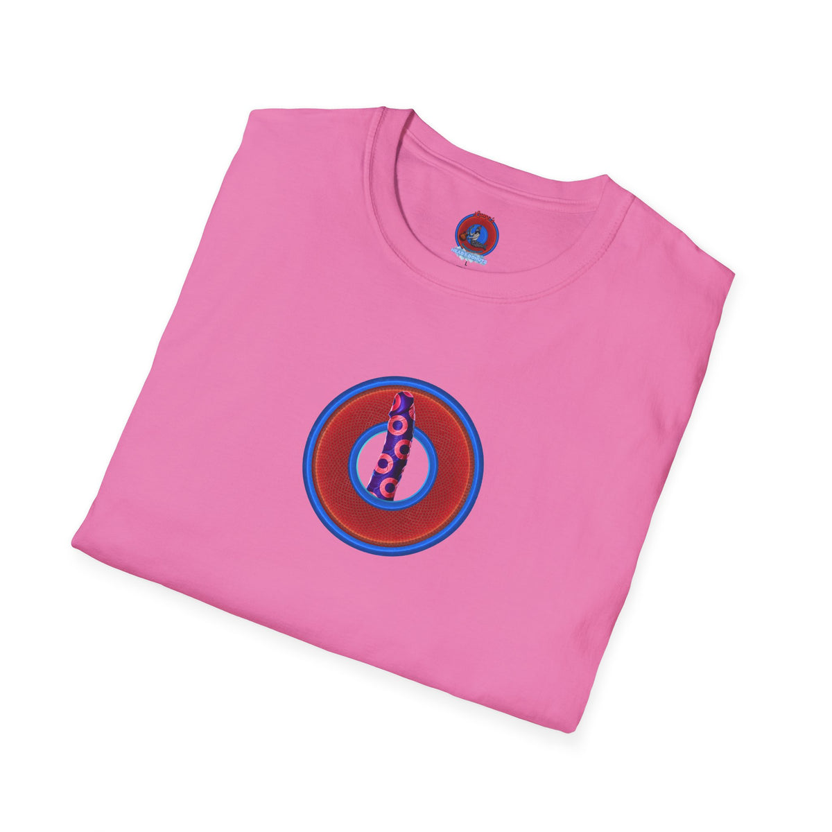 Classic Donut Tee - Unisex Soft-Style - "Sir Richard's Phamous Donut" - series 1.0  - variant 1 - red/blue paradox donut
