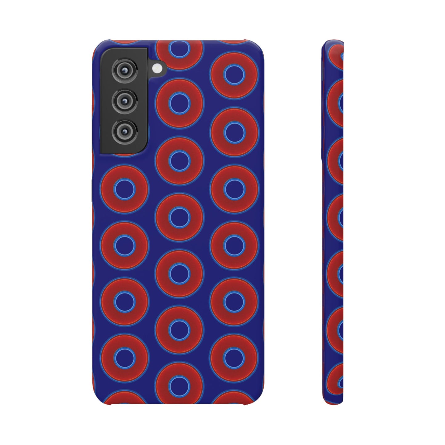 Lumpy Donut Snap Case - red vivid donut print w/vivid navy blue background