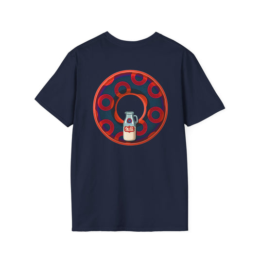 Classic Donut Tee - Unisex Soft-Style - "Wooked Cream - YEMSG Donut " -purple/red rustic paradox donut - variant 3