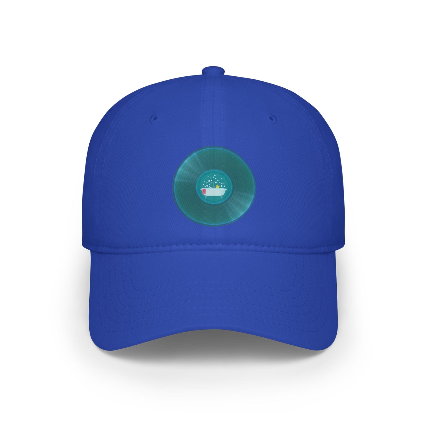 Lumpy Donut Baseball Cap - "After Bathtub Fun Cap" - vivid record donut w/