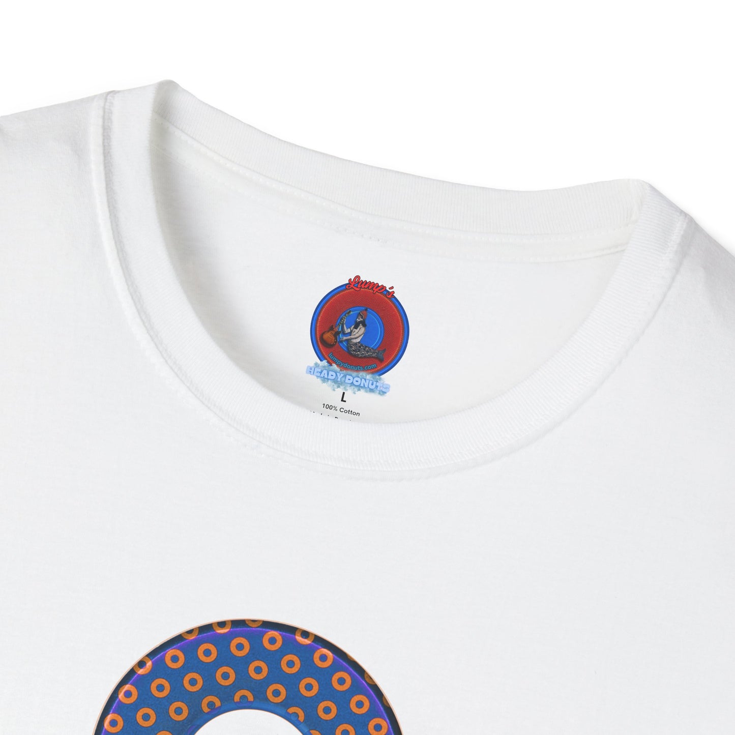 Plain Donuts/Unisex Soft-Style - "Plain Electric Paradoxical Donuts" - orange/blue donuts