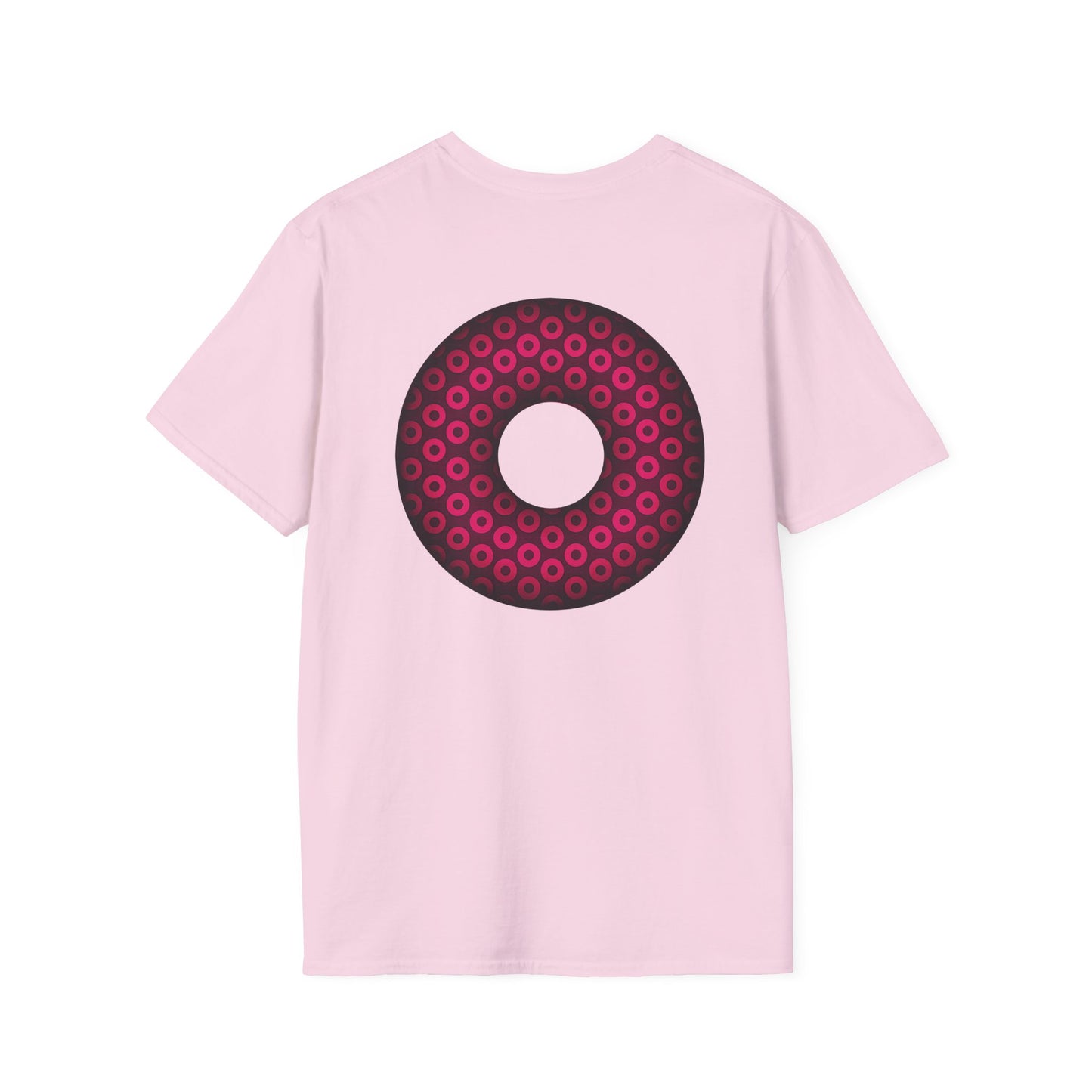 Plain Donuts/Unisex Soft-Style - "Plain Paradoxical Grided Donuts" - pink/burgundy donuts
