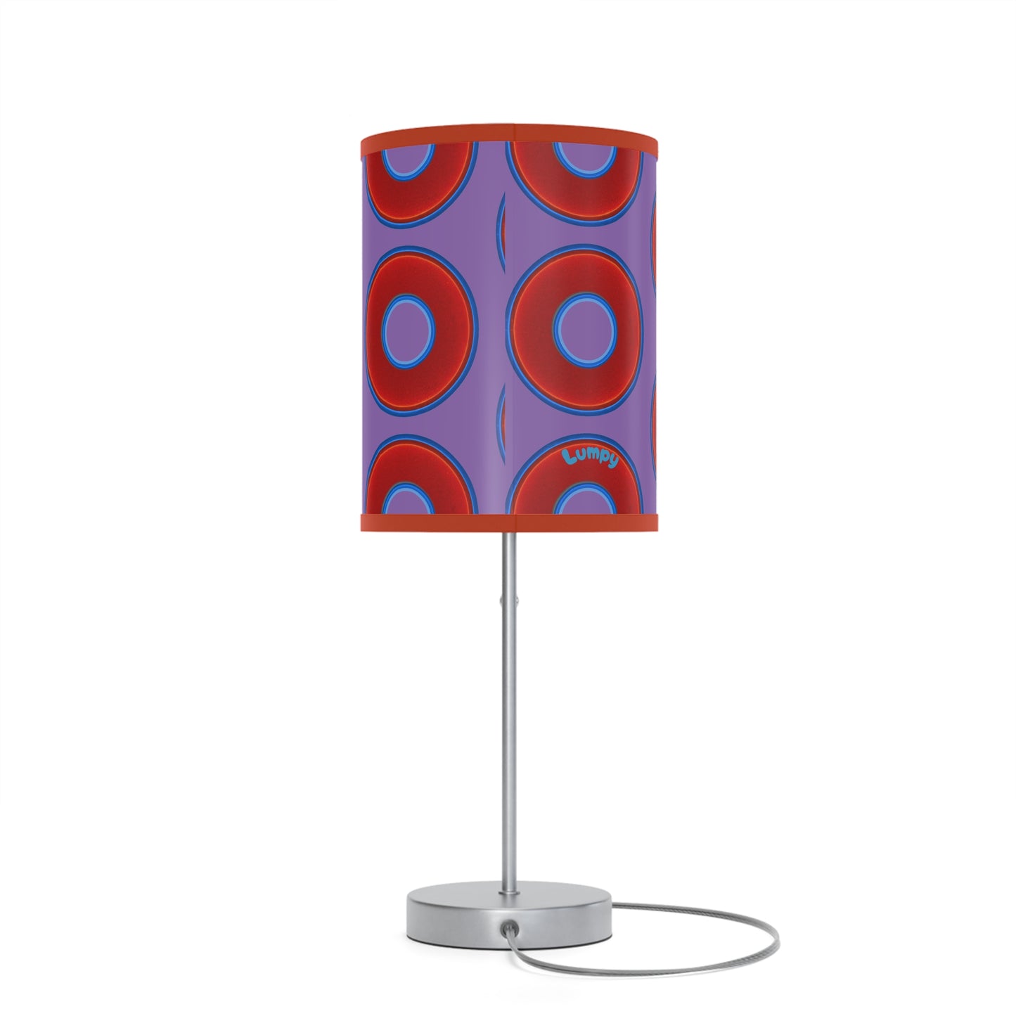 Lumpy Accent Lamps - red vivid donuts w/light purple background