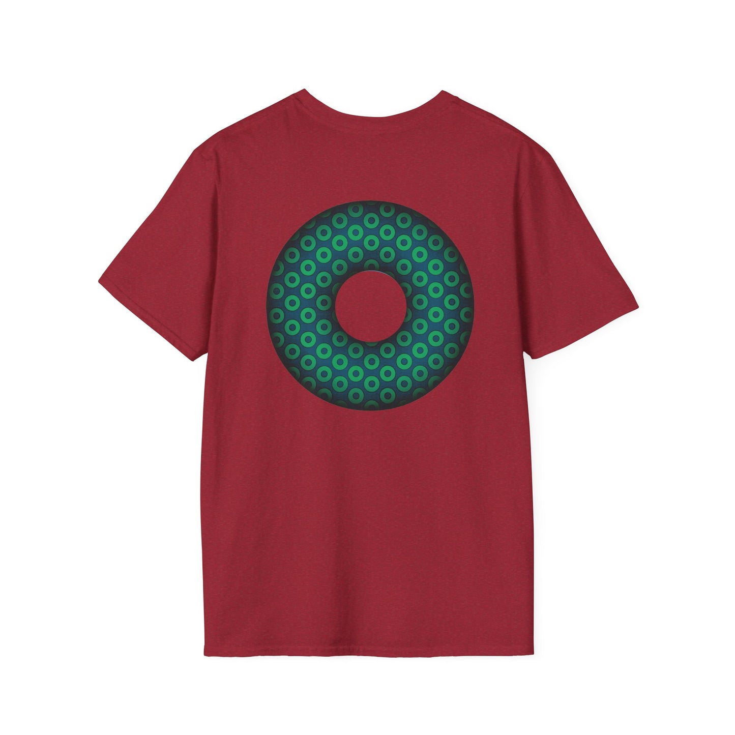 Plain Donuts/Unisex Soft-Style - "Plain Paradoxical Grided Donuts" - light green/midnight teal donuts