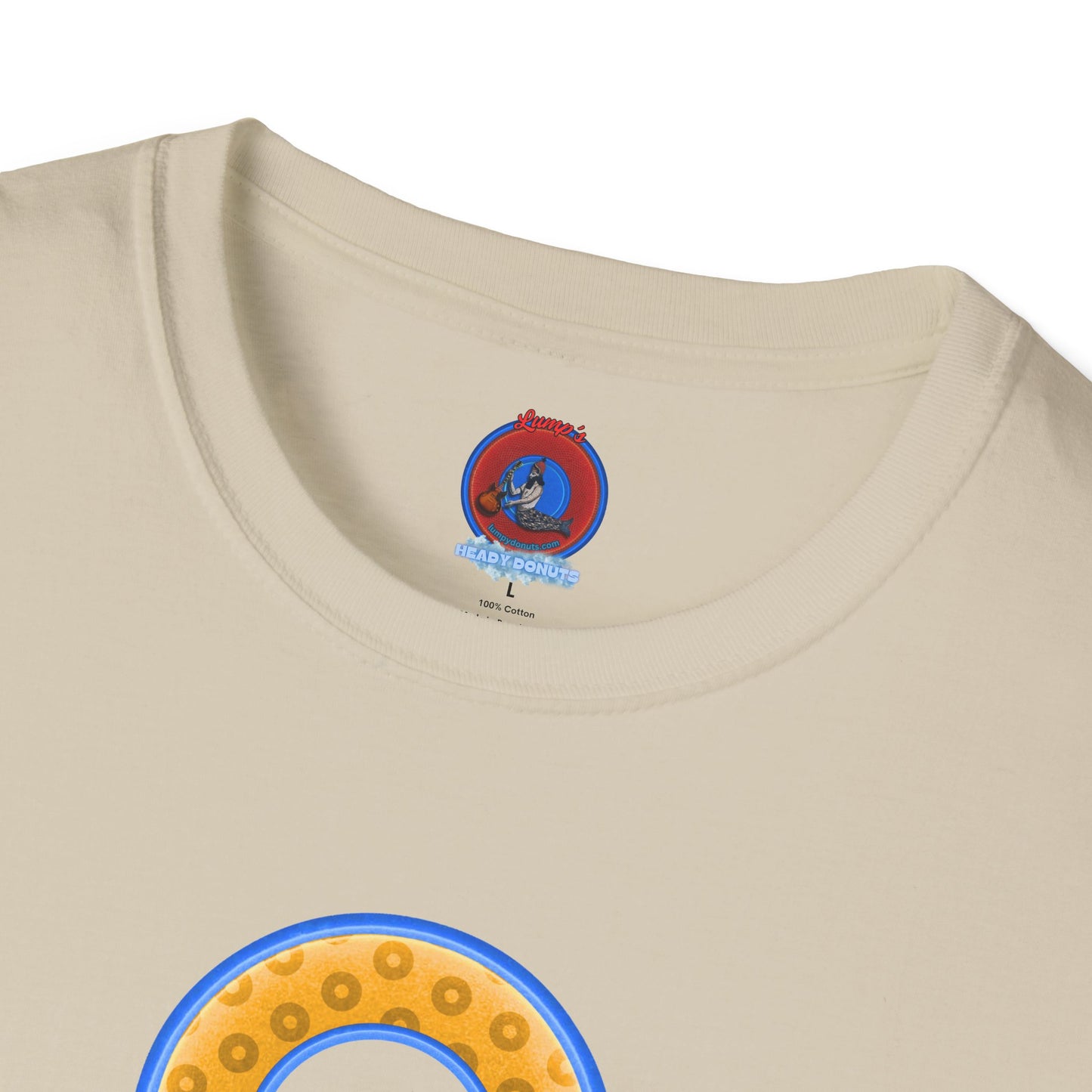 Plain Donuts/Unisex Soft-Style - "Plain Wide Mouthed Paradoxical Donuts" - yellow/light blue donuts