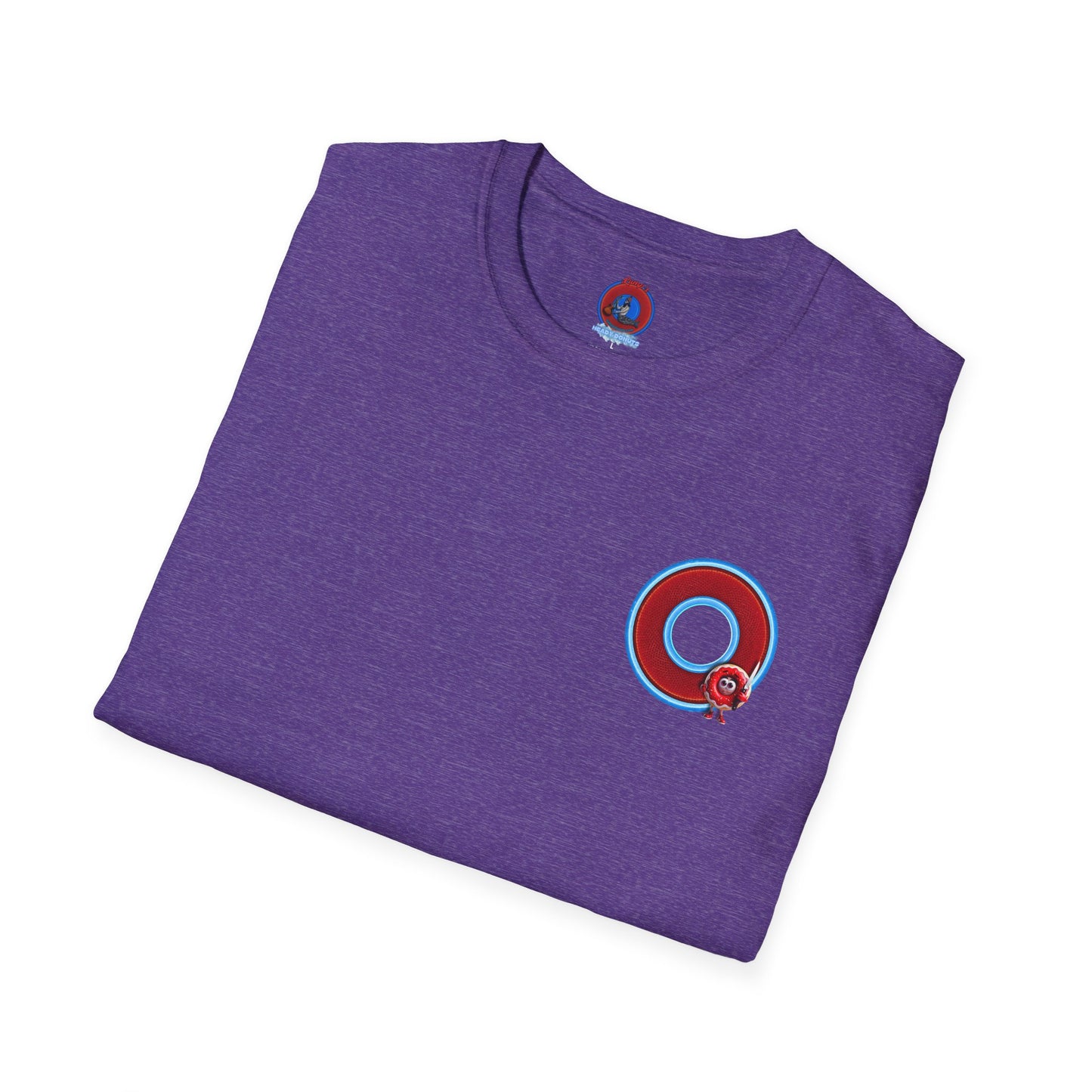 Classic Donut Tee - Unisex Soft-Style - "My Friend the Donut " - series 1.0  - variant 1 - red/blue donut