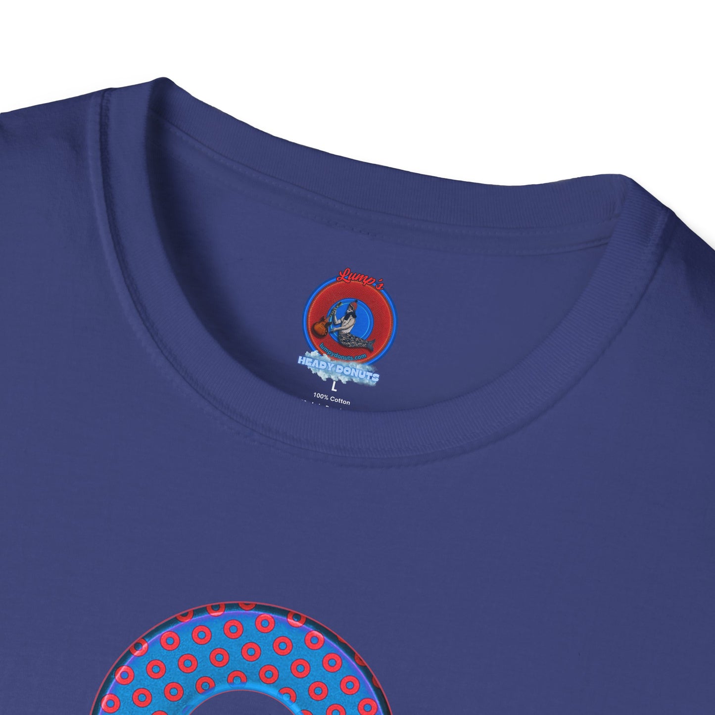 Plain Donuts/Unisex Soft-Style - "Plain Electric Paradoxical Donuts" - royal blue/red donuts