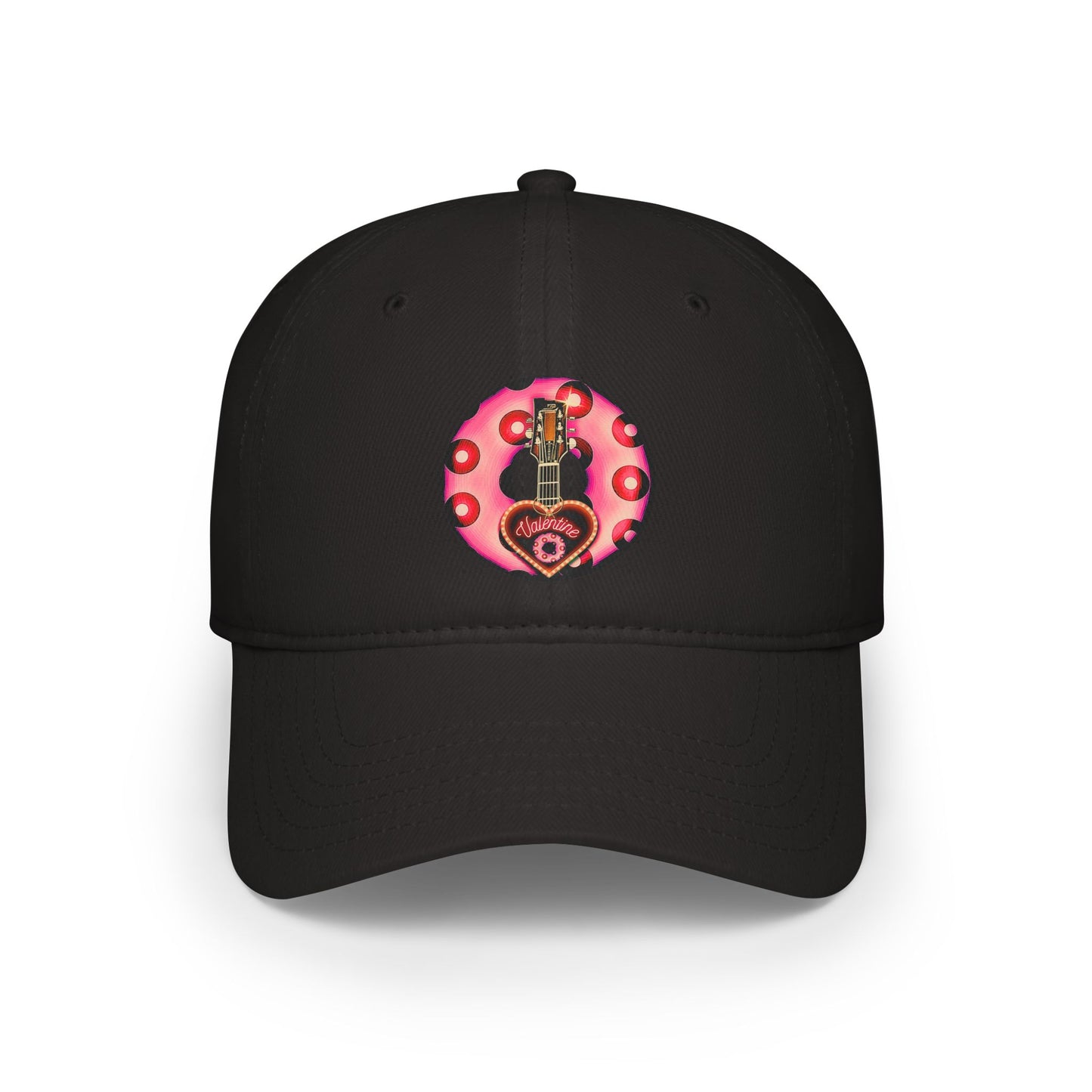 Lumpy Donut Baseball Cap - "Would You Be My Donut?" - paradoxical hot pink/red blimpy donut w/ - variant 1