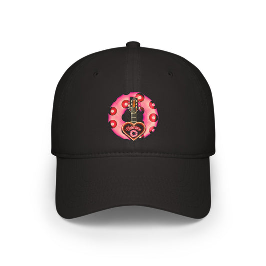Lumpy Donut Baseball Cap - "Would You Be My Donut?" - paradoxical hot pink/red blimpy donut w/ - variant 1