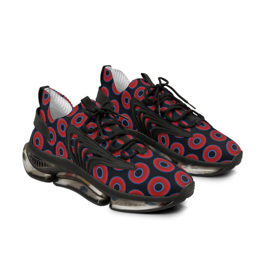 Donut Kicks - red vivid donut print w/blue charcoal background