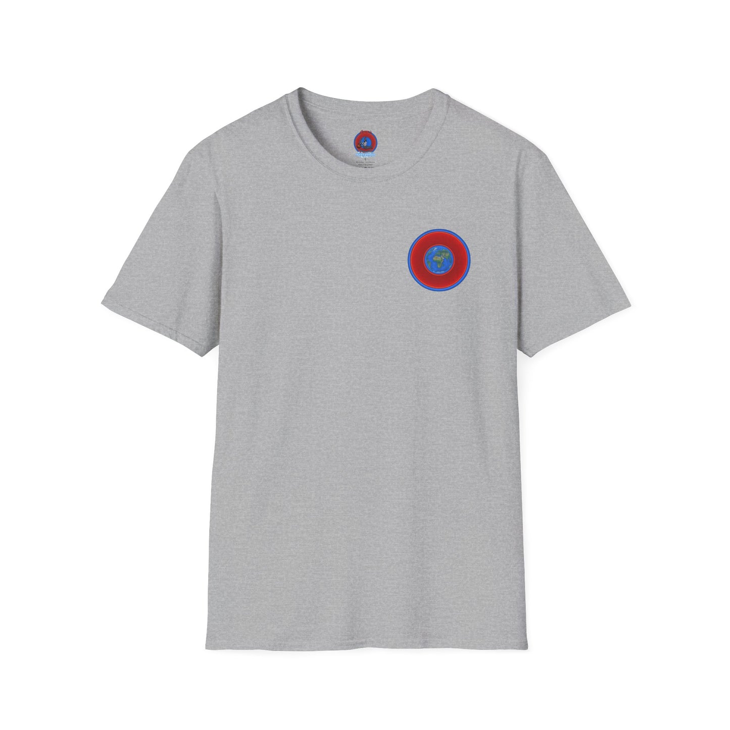 Classic Donut Tee - Unisex Soft-Style - "Soul Donut - We Keep on Rollin' Dough" - vivid red planetary donut - variant 1 [*charitable print - 50% of profit to The Nature Conservatory]