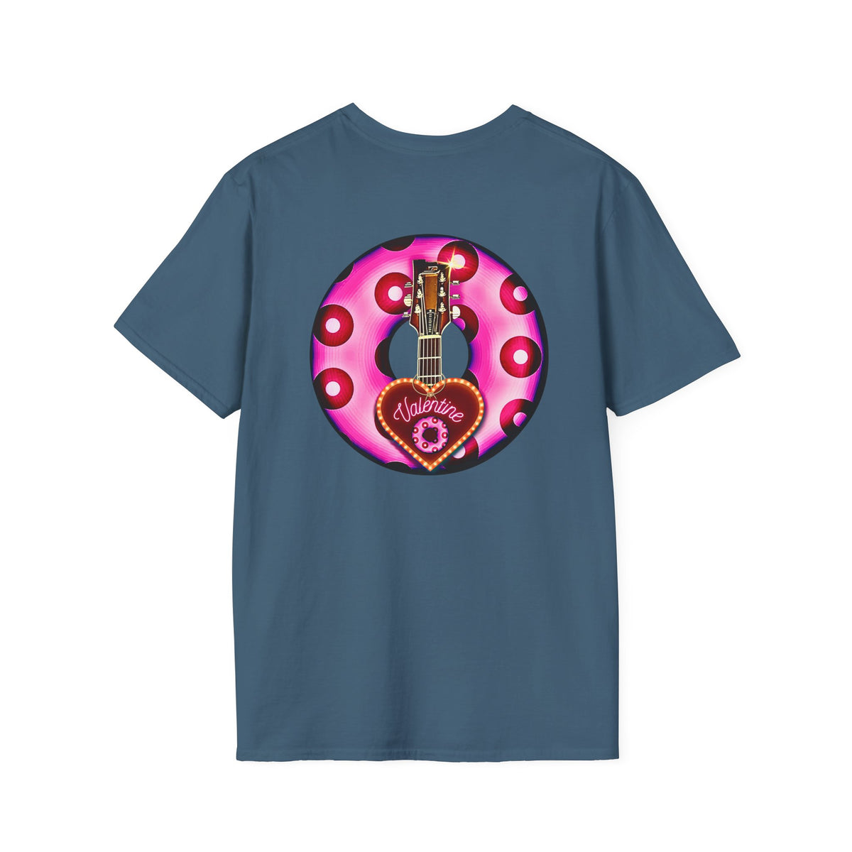 Classic Donut Tee - Unisex Soft-Style - "Would You Be My Donut?" - paradoxical bubblegum pink/red donut - variant 2