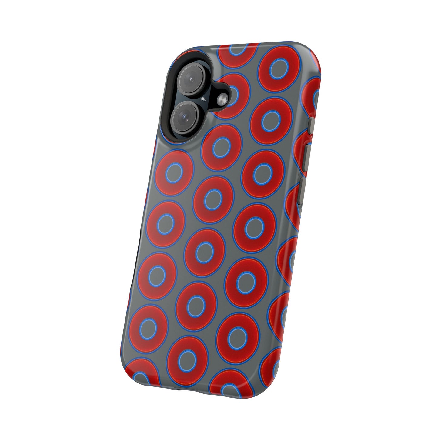 Magnetic Tough Donut Case - red vivid donut print w/dark gray background