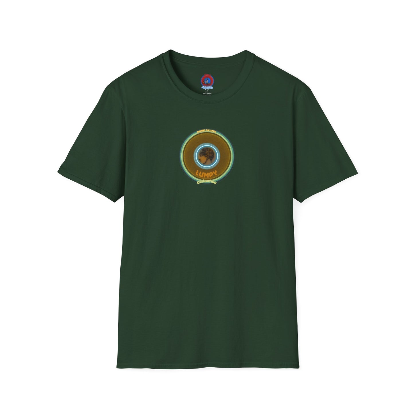 Classic Donut Tee - Unisex Soft-Style - "Lumpy Collective Donut" - bronze/green lumpy donut - variant 5