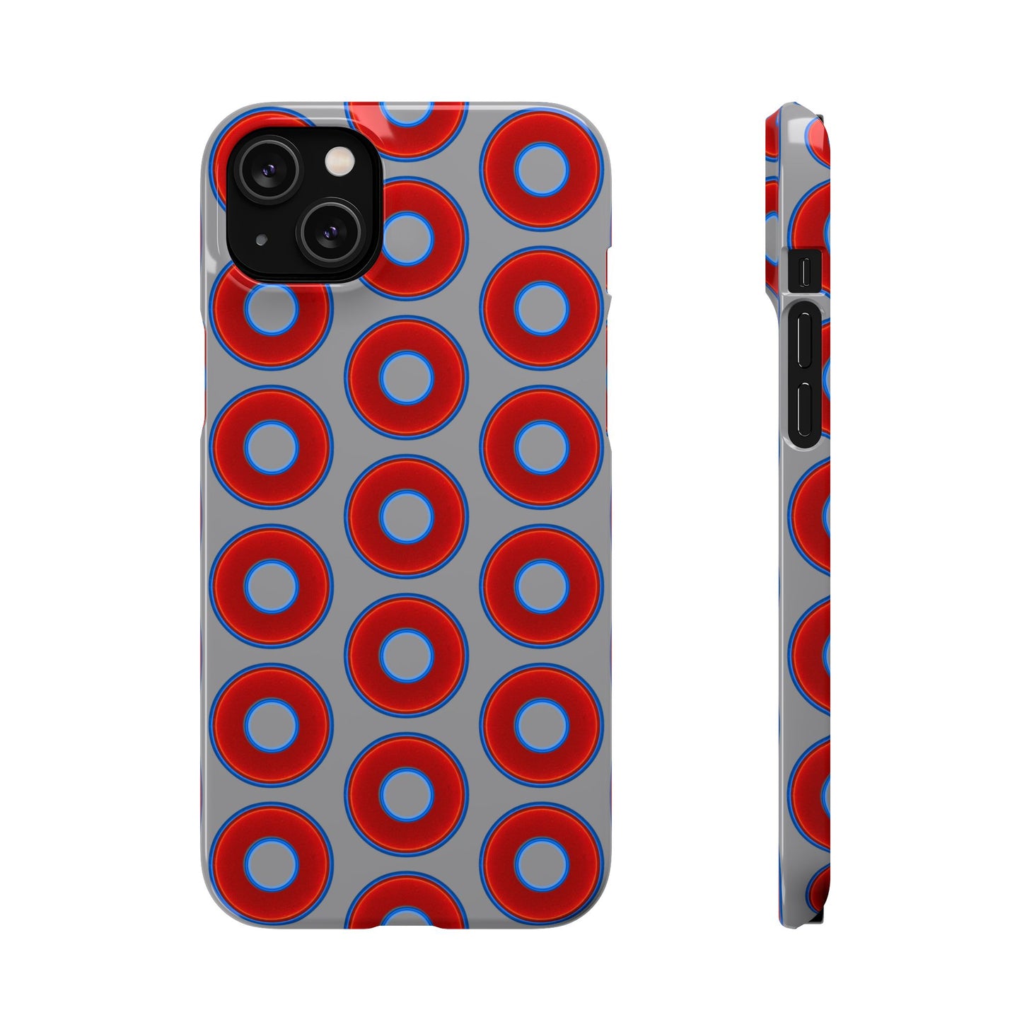 Donut Snap Case - red vivid donut print w/gray background
