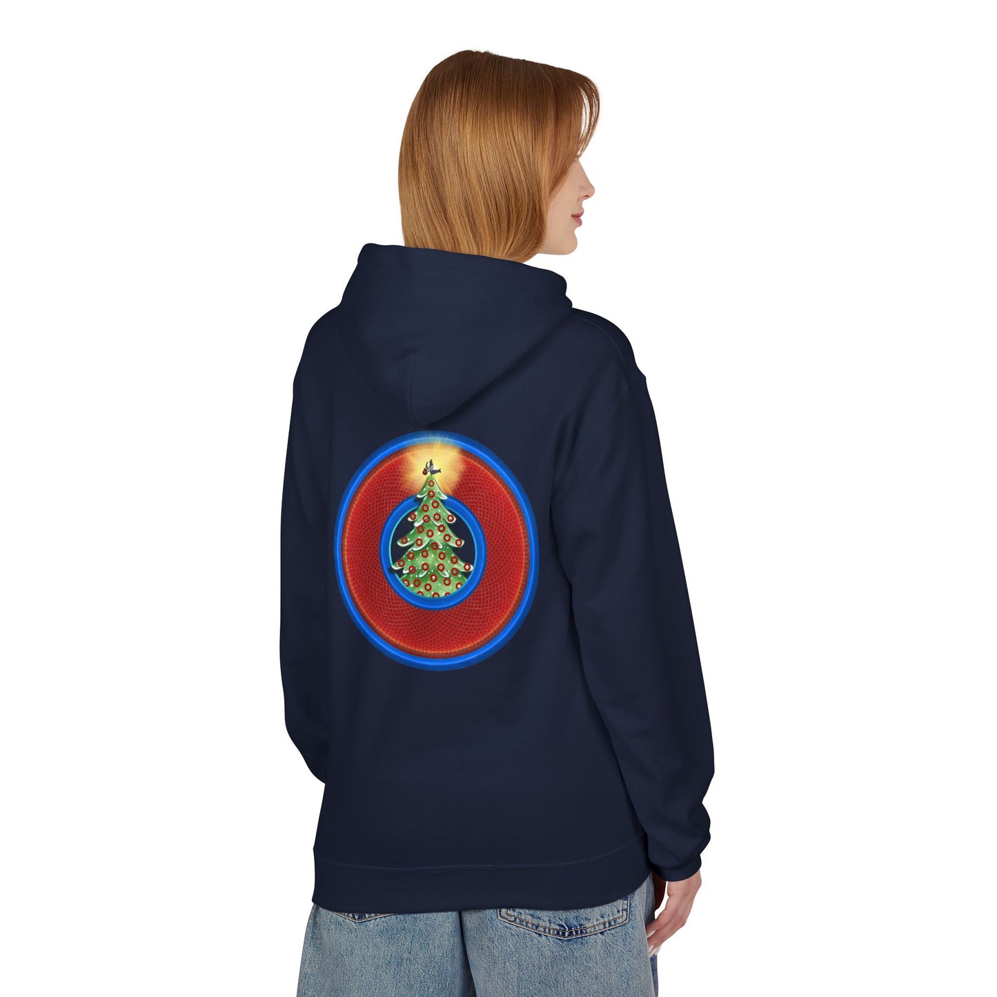Fleece Harry Hoodies [Midweight Soft-style] - "It's Always Phishmas in Philly" - red rustic donut