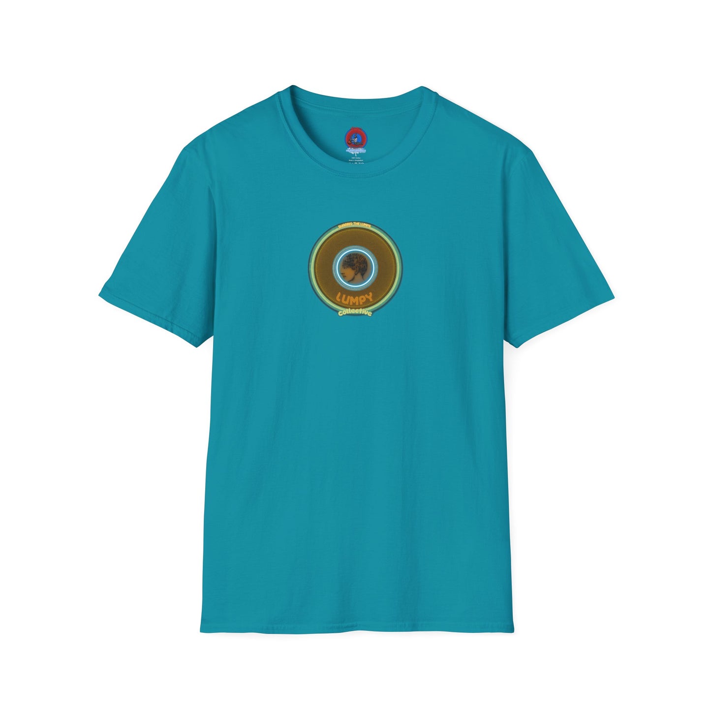 Classic Donut Tee - Unisex Soft-Style - "Lumpy Collective Donut" - bronze/green lumpy donut - variant 5