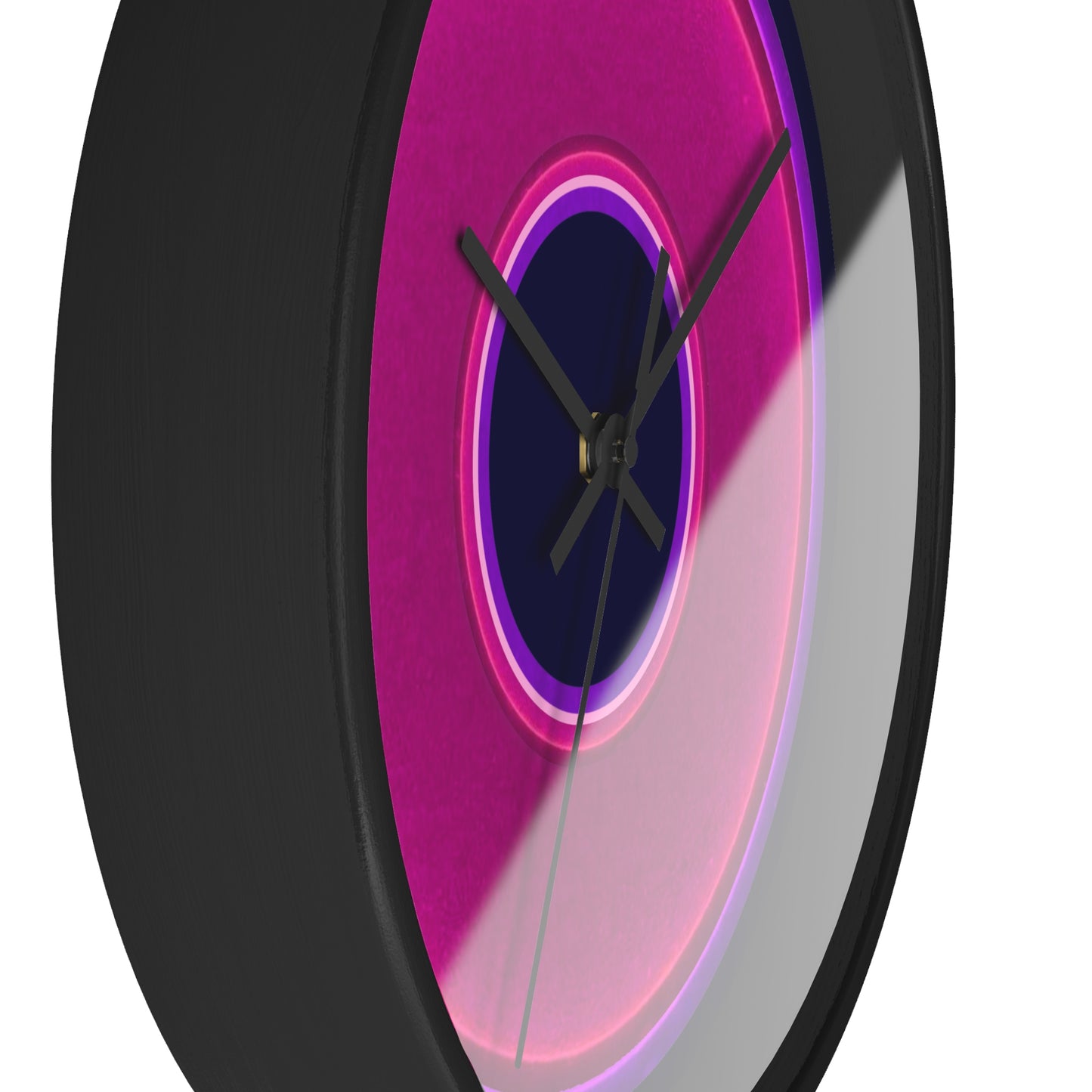 Lumpy Wall Clock - magenta vivid donut - variant 5 - w/midnight blue background
