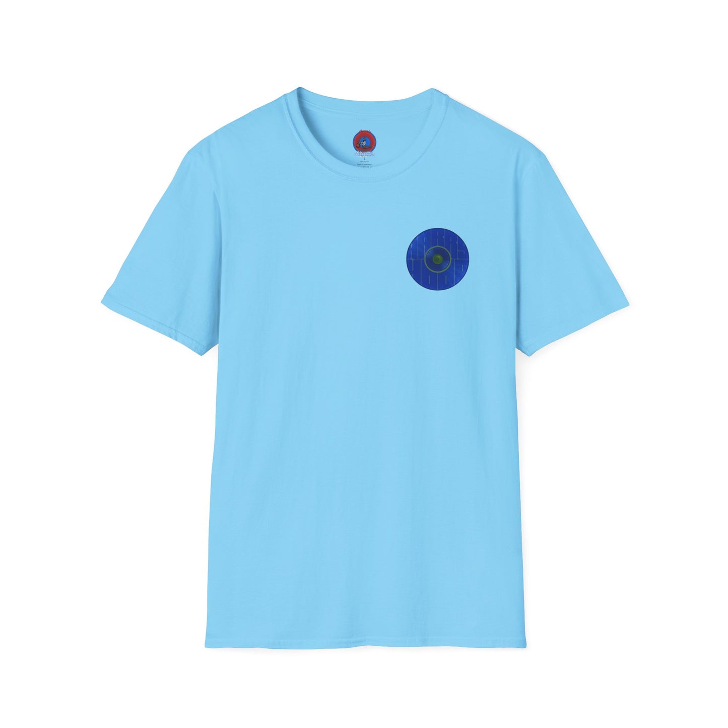 Classic Donut Tee - Unisex Soft-Style - "Harry's Hoodlum Donut" - series 1.0  - variant 3 - lights off/blue donut(s)