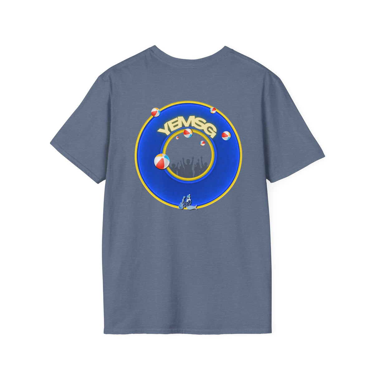 Donut Tee - Unisex Soft-Style - "The Donut's Secret Ingredient? MSG" - vivid blue/yellow donut - variant 2