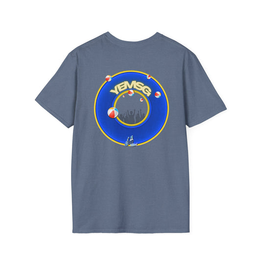Donut Tee - Unisex Soft-Style - "The Donut's Secret Ingredient? MSG" - vivid blue/yellow donut - variant 2