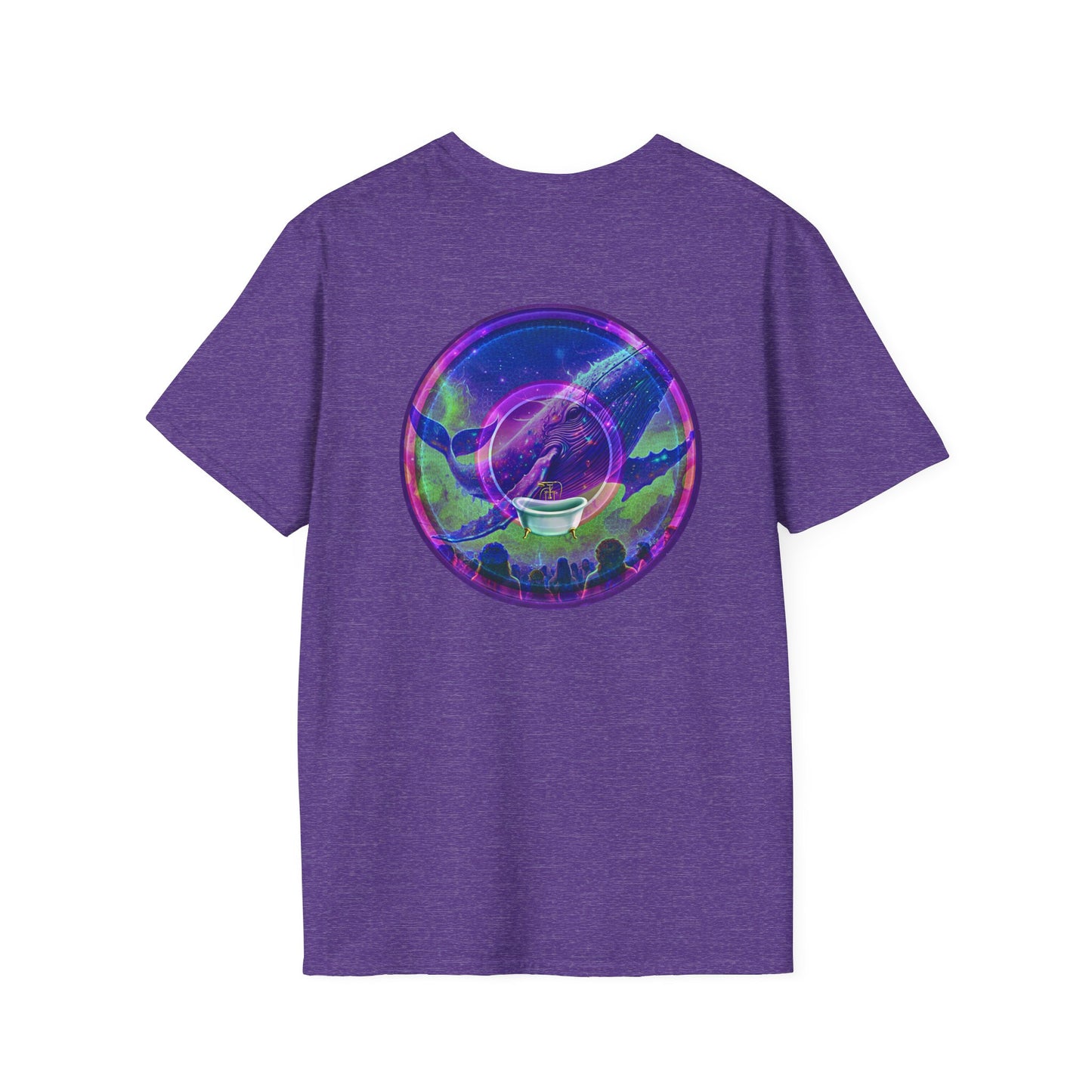 Classic Donut Tee - Unisex Soft-Style - "A Purple Humpback Whale of a Good Time" - variant 2 - purple picture donut