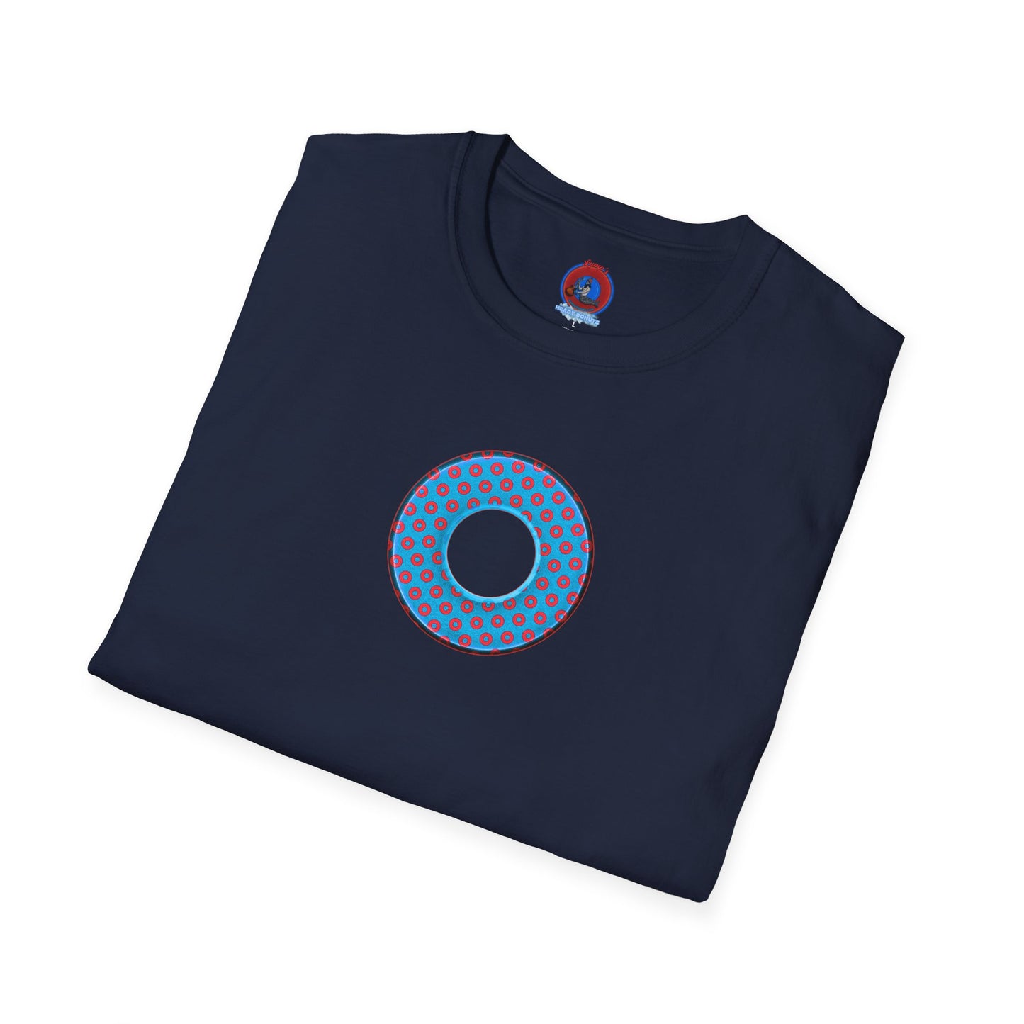 Plain Donuts/Unisex Soft-Style - "Plain Electric Paradoxical Donuts" - light blue/red donuts