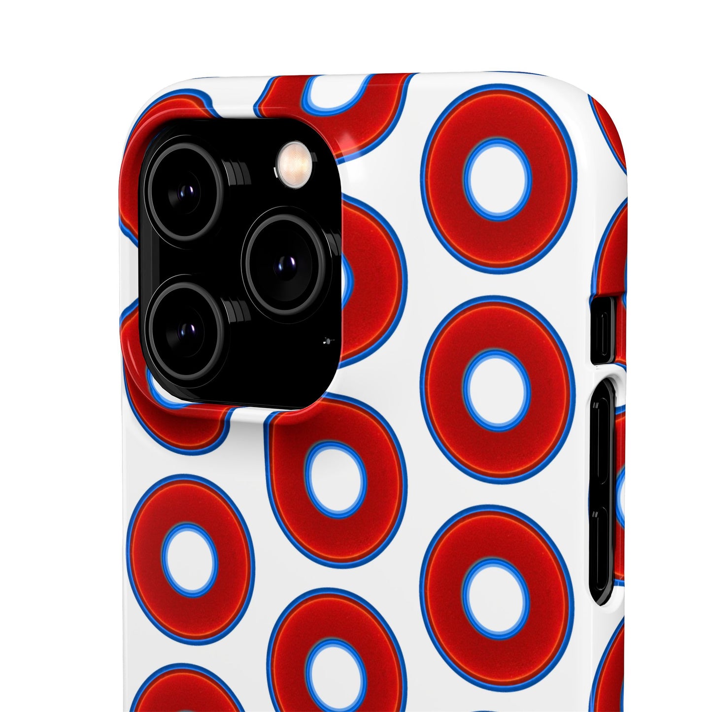 Lumpy Donut Snap Case - red vivid donut print w/white background
