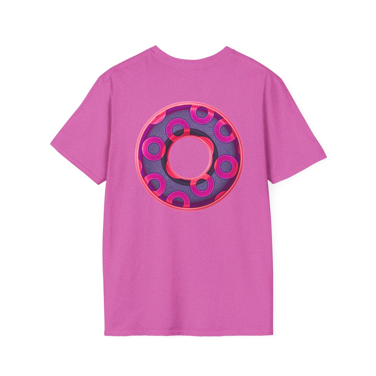 Plain Donuts/Unisex Soft-Style - "Plain Rustic Paradoxical Donuts" - magenta/dark purple donuts