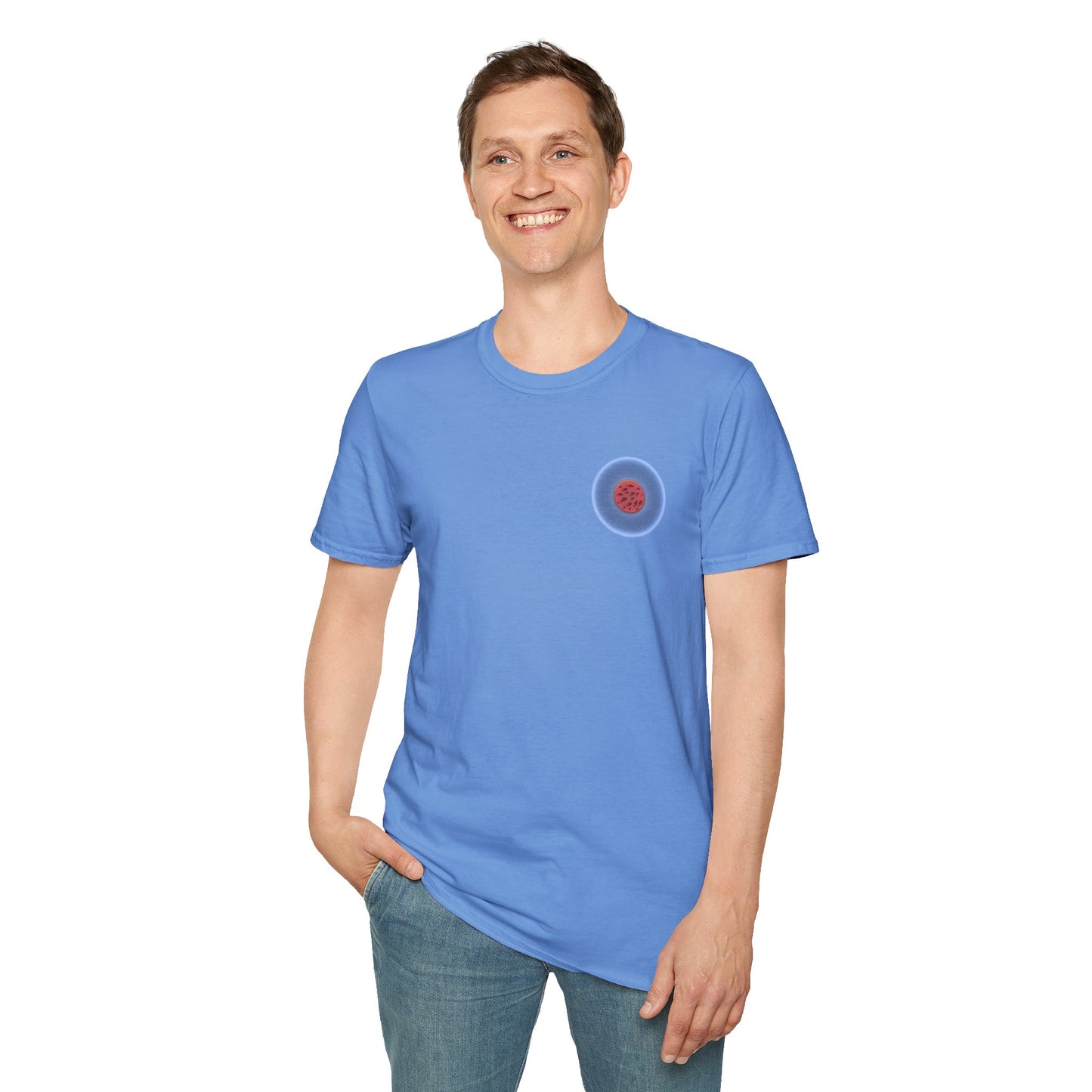 Classic Donut Tee - Unisex Soft-Style - "Swimming By" - variant 2 - blue phatty donut - series 1.0