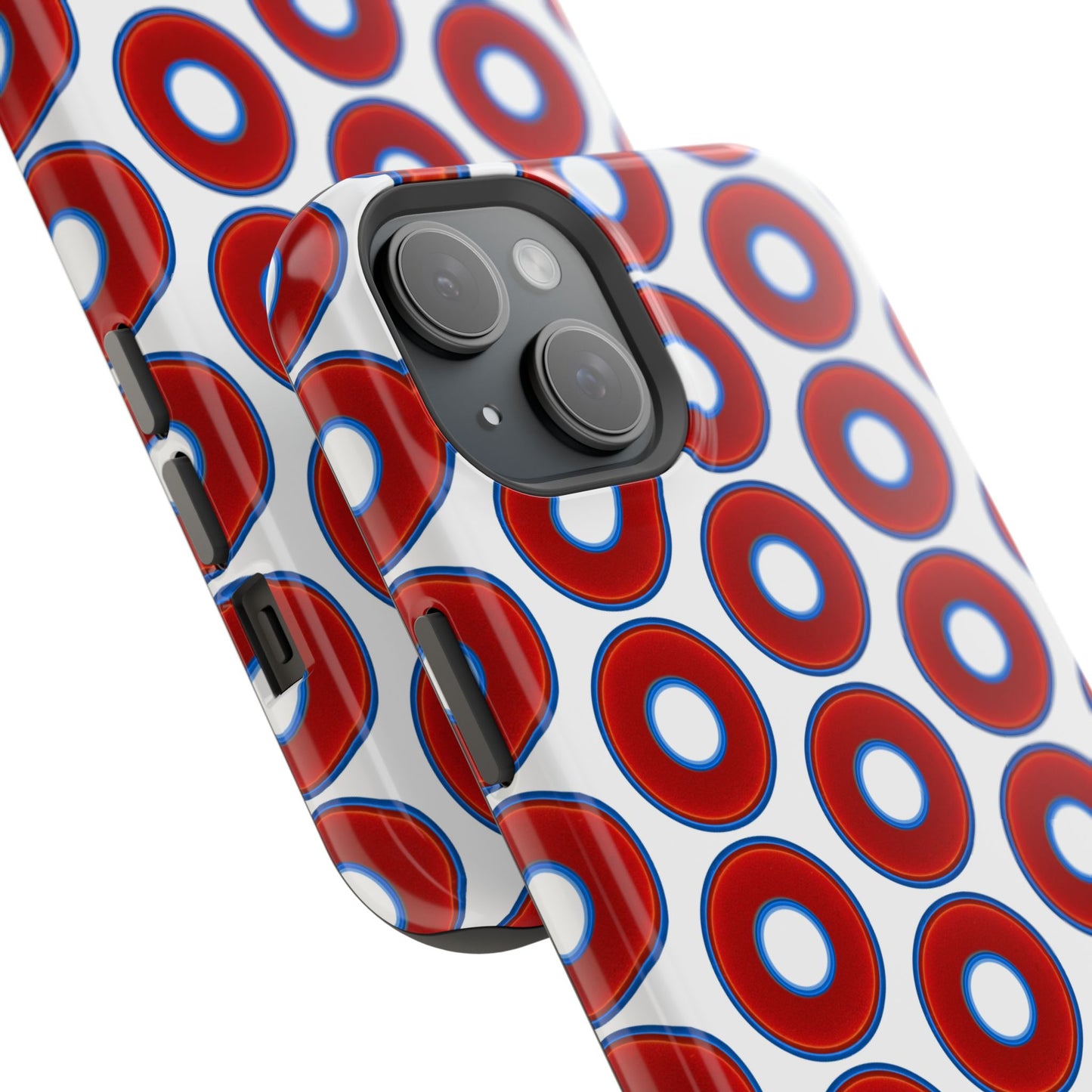 Magnetic Tough Donut Case - red vivid donut print w/white background