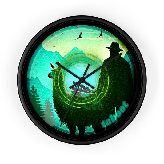 Lumpy Wall Clock - "The Taboo(t) Donut" - green pic donut w/black background