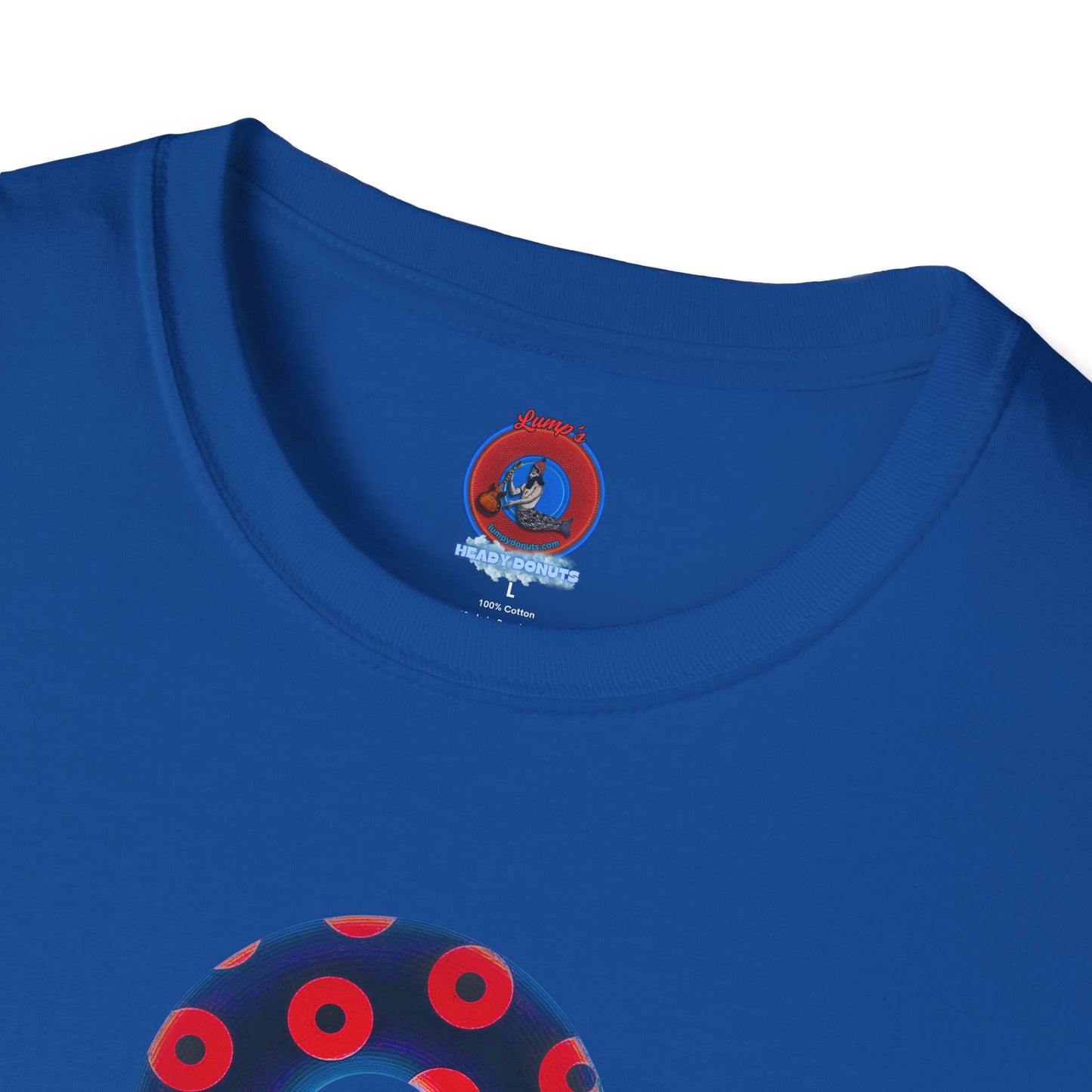 Plain Donuts/Unisex Soft-Style - "Plain Blimpy Paradoxical Donuts" - dark navy/bright red donuts