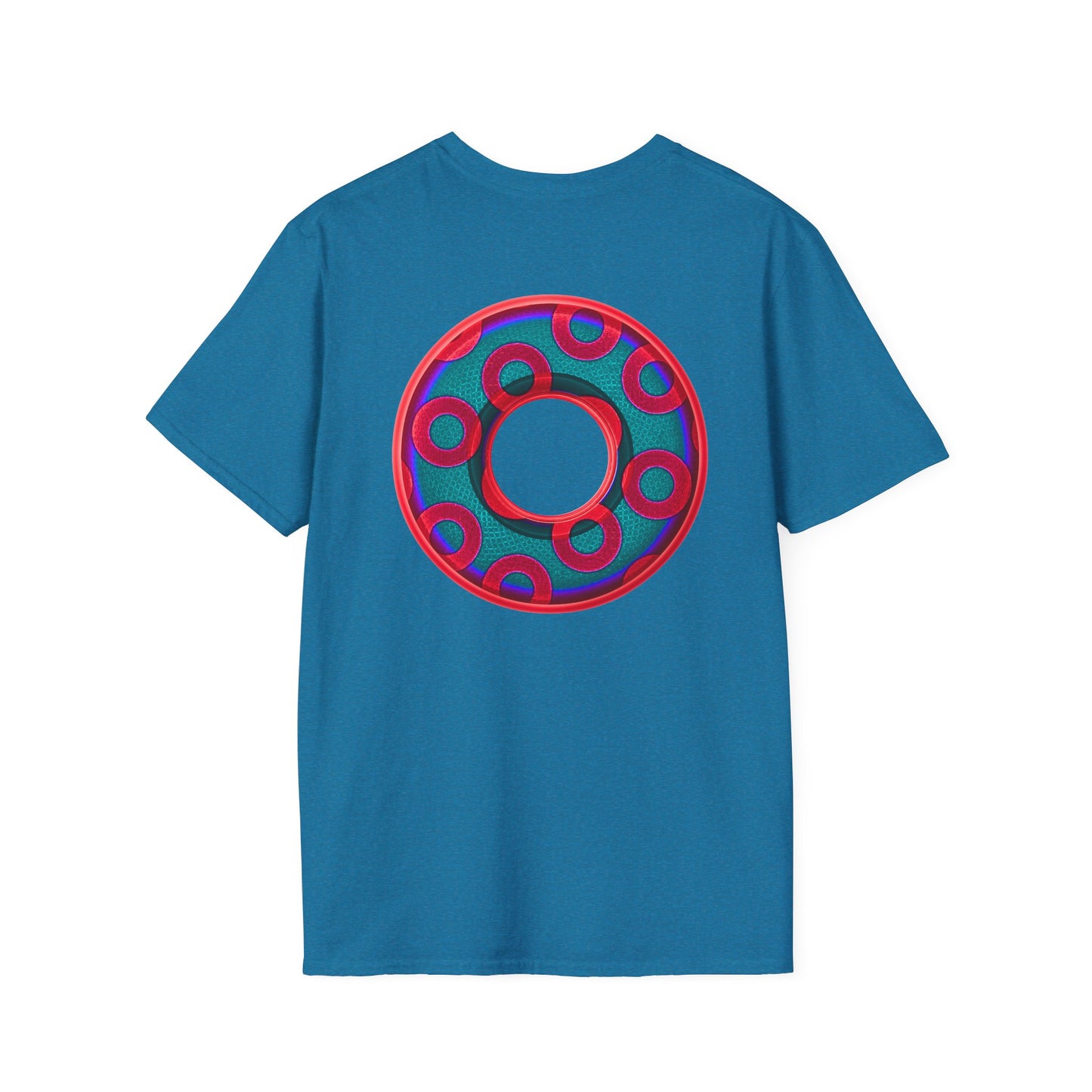 Plain Donuts/Unisex Soft-Style - "Plain Rustic Paradoxical Donuts" - red/steel blue donuts